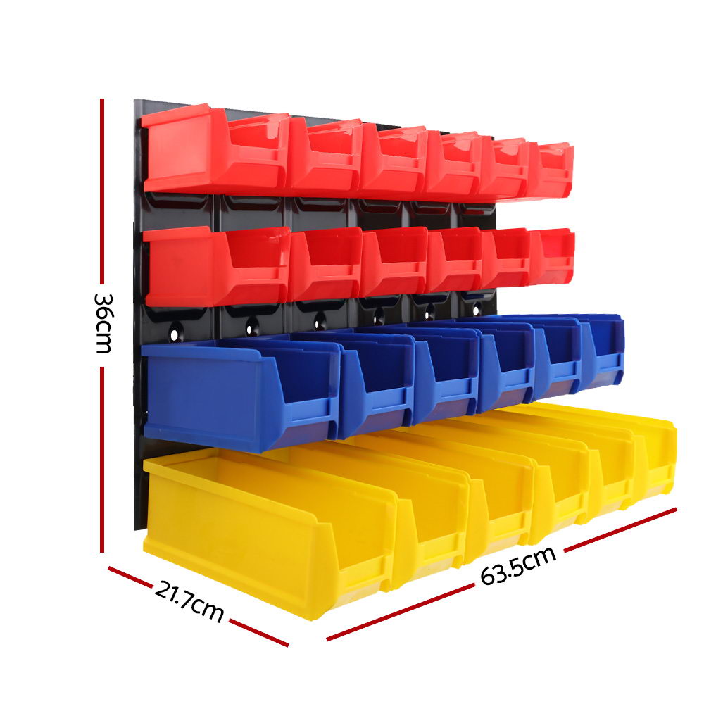 Convenient Giantz Storage Bin Rack 3 Sizes 40kg Capacity Easy Installation