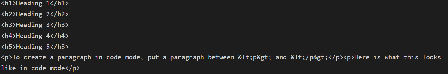 using html tags to mark headings and paragraphs
