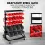 BAUMR-AG 52 Parts Bin Rack Storage System Mobile Double-Sided - Red image: 1